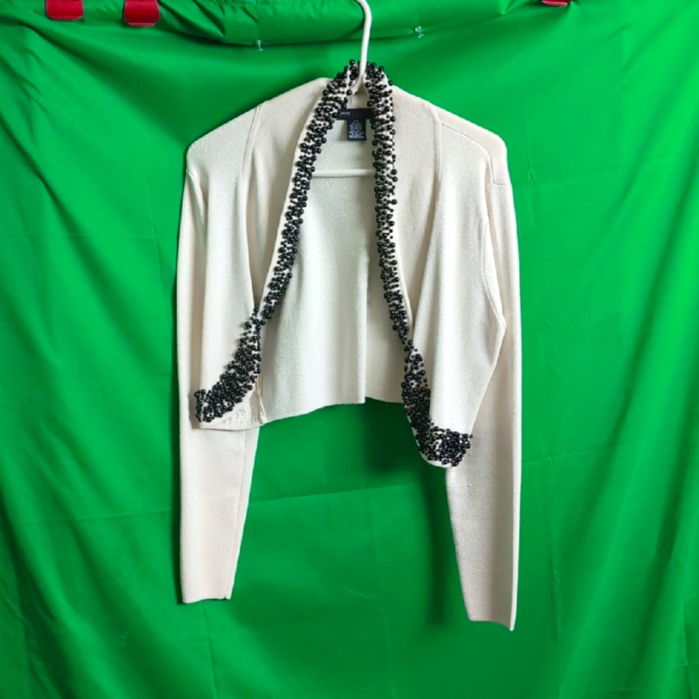 Night Life jacket. Coller Covered Plastic Beads, Need Some Thread, Few Snags,